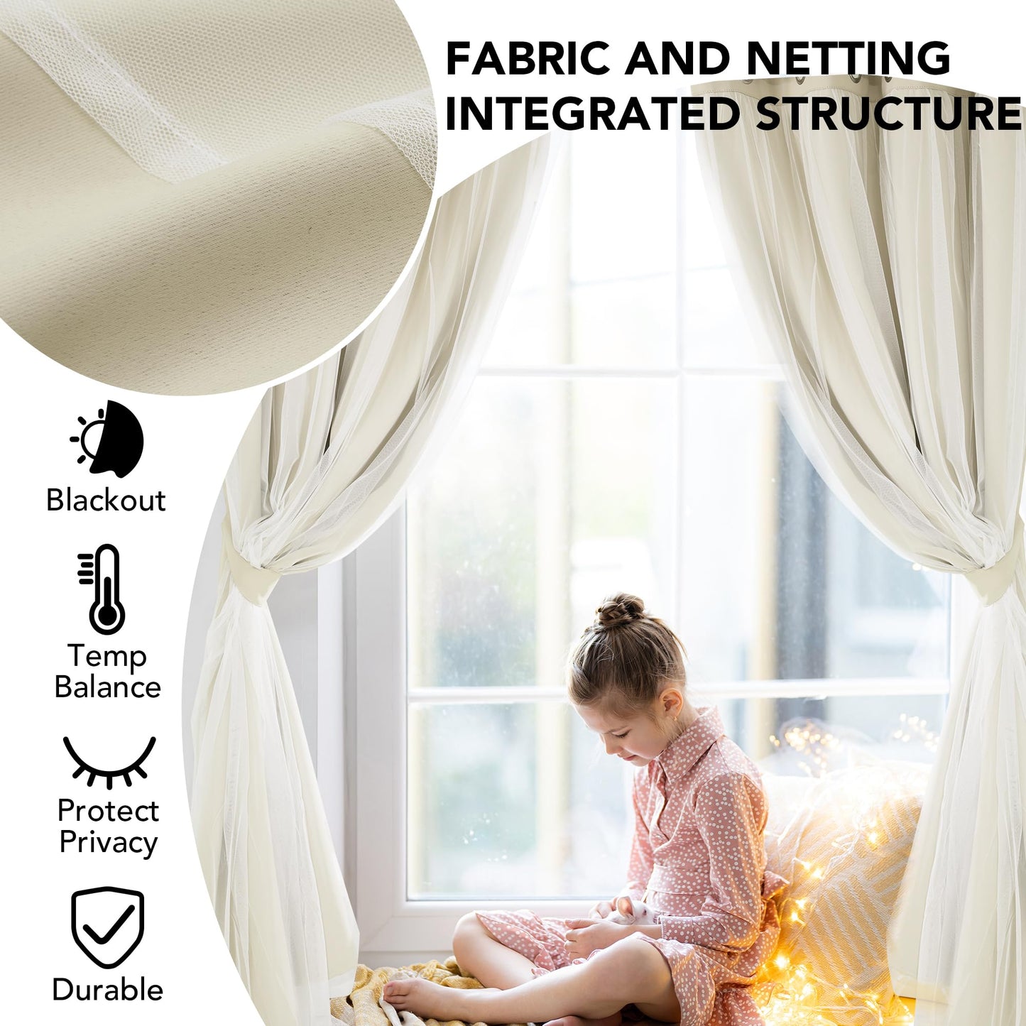 Double Layer Blackout & Sheer Curtains