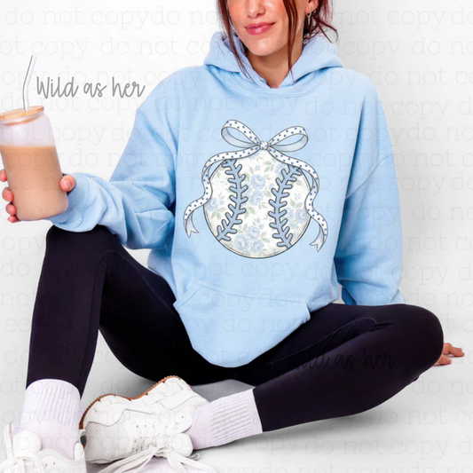 Blue Floral Baseball