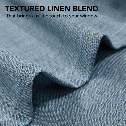 Light Filtering Linen Drapes, Back Tab & Rod Pocket