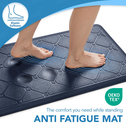 Cushioned Anti-Fatigue Kitchen Mat, 17x28 Inch, Grey