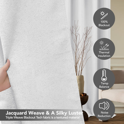 Pink Jacquard Blackout Curtains, 52x63 Inch