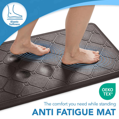 Cushioned Anti-Fatigue Kitchen Mat, 17x28 Inch, Grey