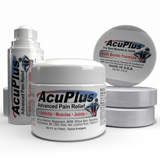 AcuPlus Ultimate Comfort Bundle – Cream, Roll-On, and 3 Bath Bombs