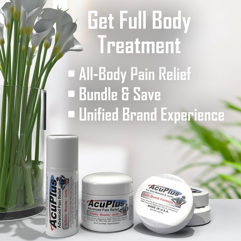 AcuPlus Ultimate Comfort Bundle – Cream, Roll-On, and 3 Bath Bombs