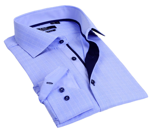 Button-Up Shirt //  - Tailored Fit - contrast  trimming - final sale