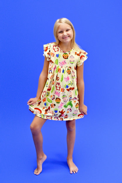 Friend In Me Flutter Milk Silk Dress
