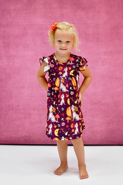 Howl at the Moon Milk Silk Flutter Dress