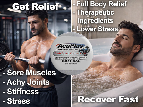AcuPlus Ultimate Comfort Bundle – Cream, Roll-On, and 3 Bath Bombs