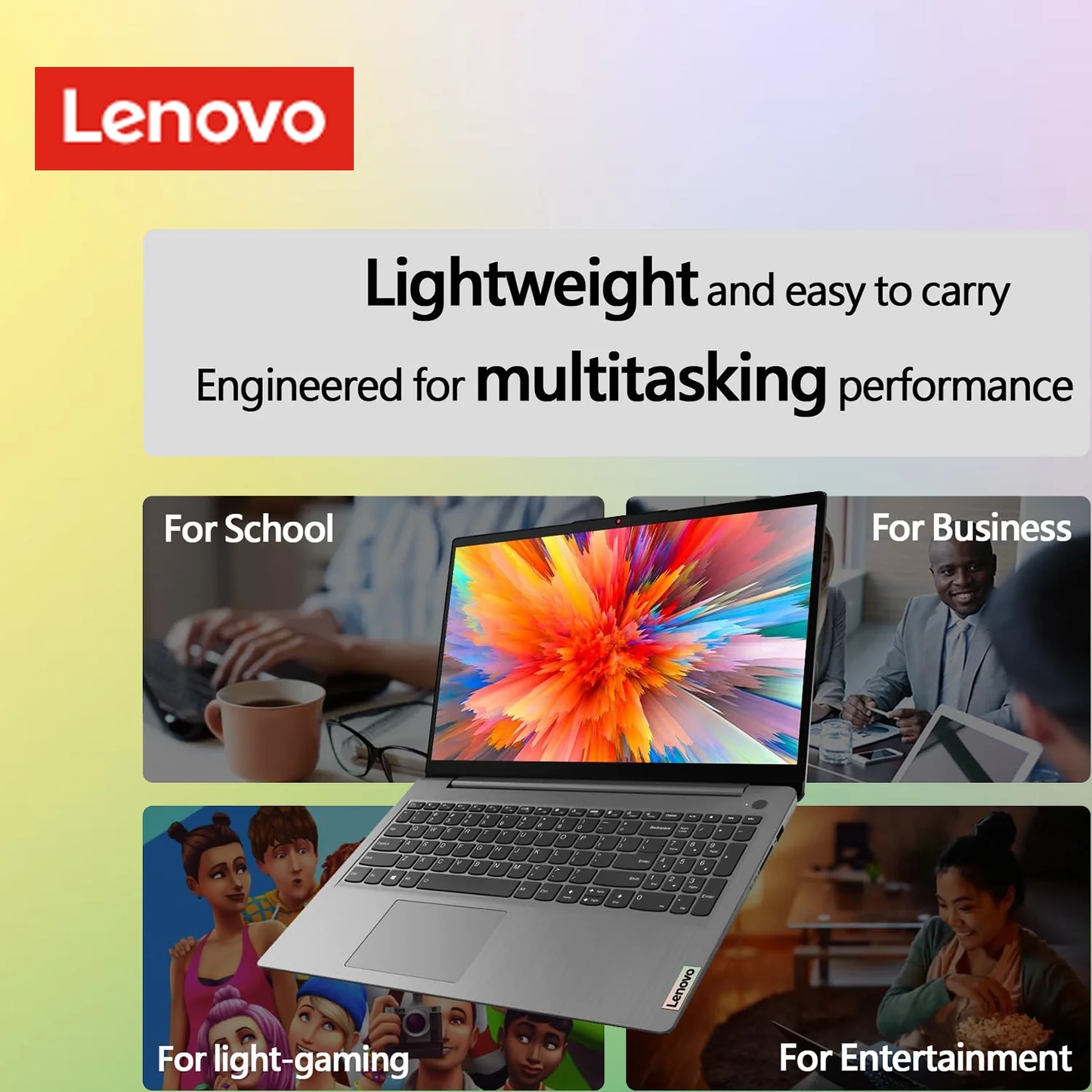Lenovo Ideapad 1 Laptop, 15.6" FHD, Intel Processor, 8GB RAM, 128GB SSD + 128GB Emmc, Windows 11 Home, Grey