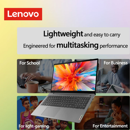 Lenovo Ideapad 1 Laptop, 15.6" FHD, Intel Processor, 8GB RAM, 128GB SSD + 128GB Emmc, Windows 11 Home, Grey