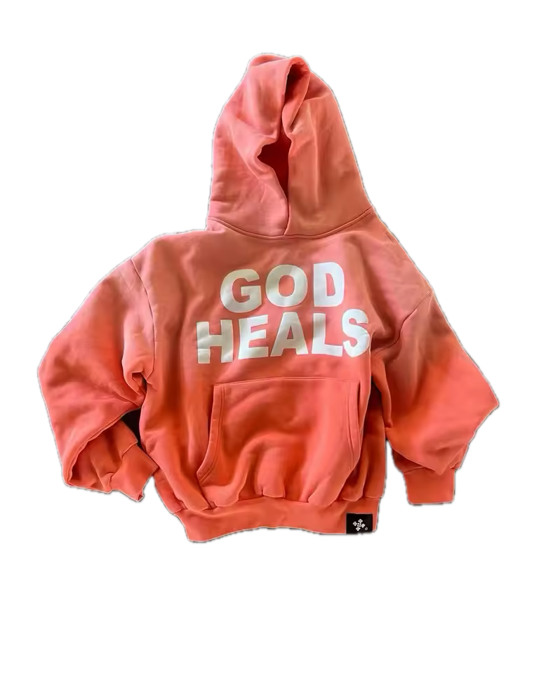 Vintage "God Heals" Washed Hoodie