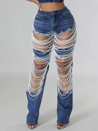 Pearl Waterfall Flare Jeans