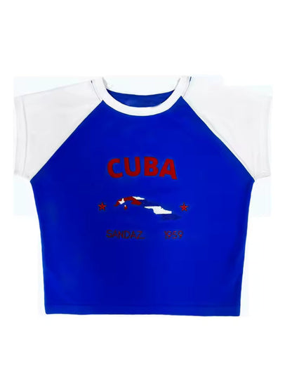 World Tour Countries Crop Tops