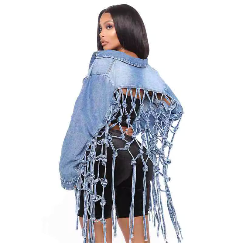 Woven Edge Denim Top