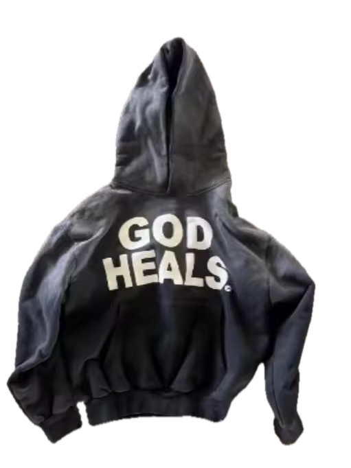 Vintage "God Heals" Washed Hoodie