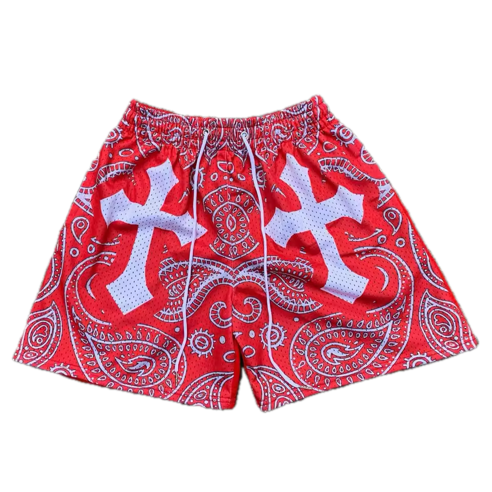 Paisley Cross Mesh Shorts