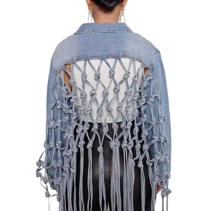 Woven Edge Denim Top