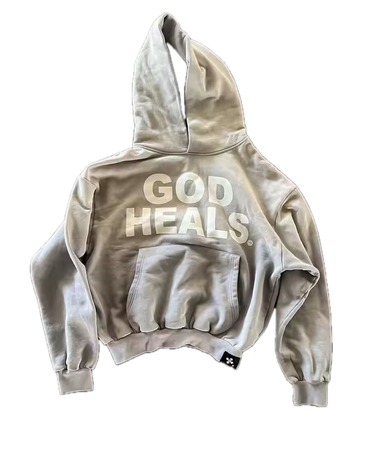 Vintage "God Heals" Washed Hoodie