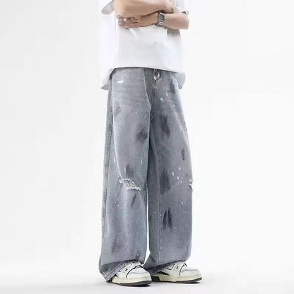 Faded Paint Splatter Jeans
