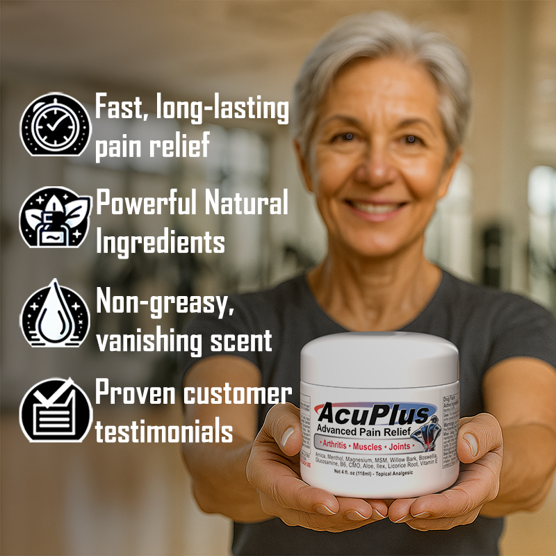 AcuPlus 4 oz Pain Relief Cream – Menthol Topical Analgesic for Muscle and Joint Aches