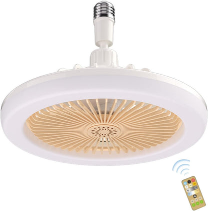 Ceiling Fan with Lights E27 30W Ceiling Light with Fans and Remote Control Timing 3 Color Dimmable LED Lamp 3 Speeds Whisper-Quiet Ceiling Light Bulb Fan for Bedroom Home Office Dormitory