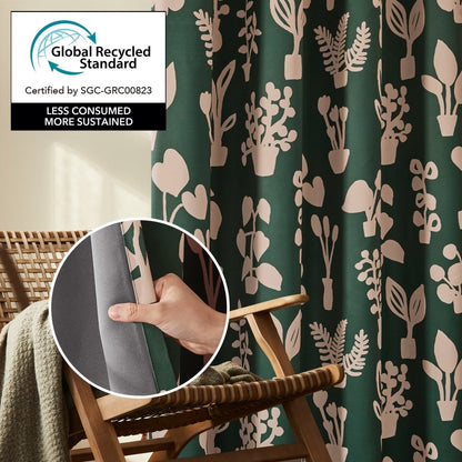 Bohome Foliage Blackout Curtains