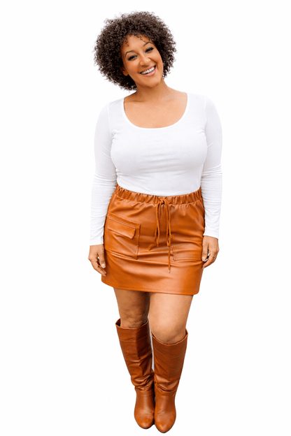 Campbell Cargo Vegan Leather Mini Skirt