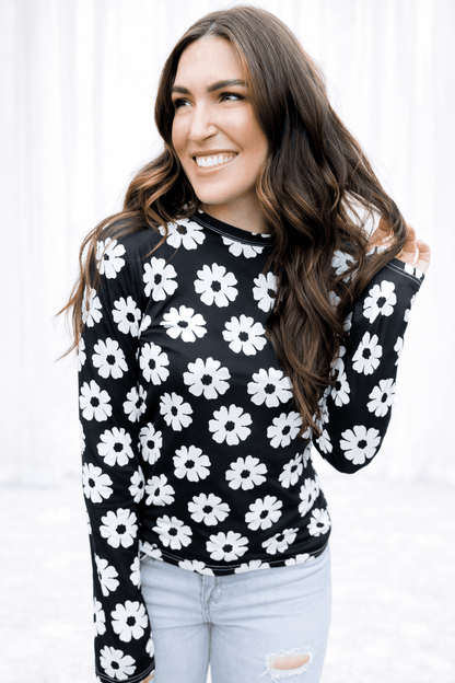 Delia Daisy Print Long Sleeve Top