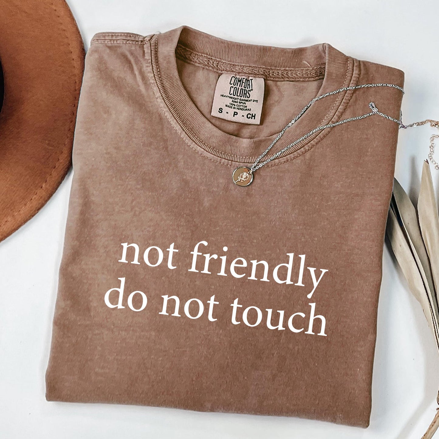 not friendly, do not touch - simple typewrite font