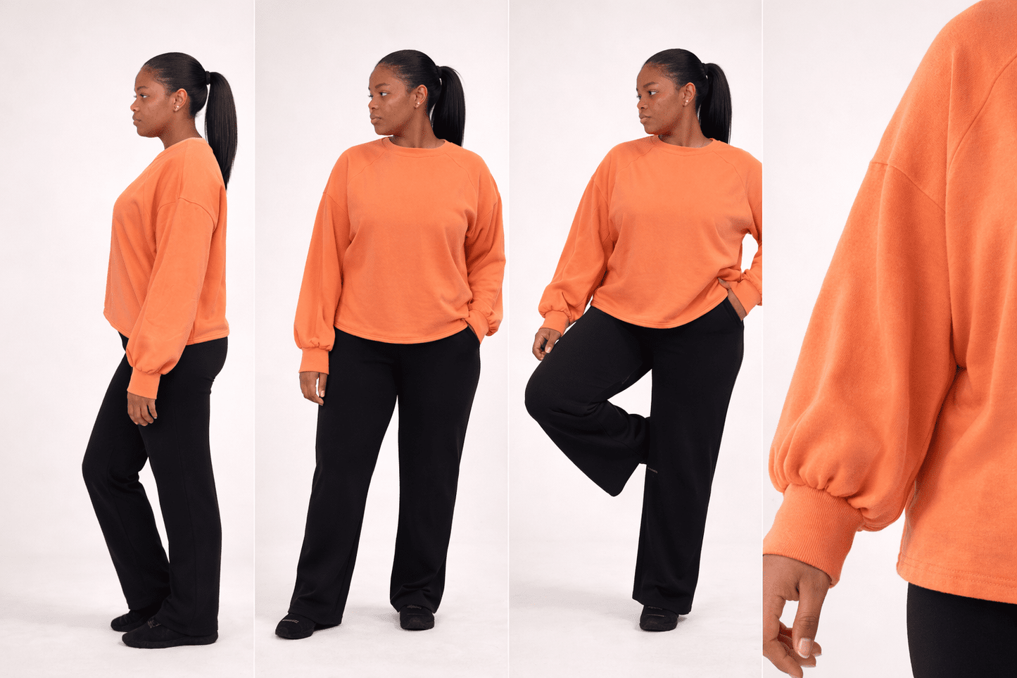 Light Fleece Midi Balloon Sleeve Sweater