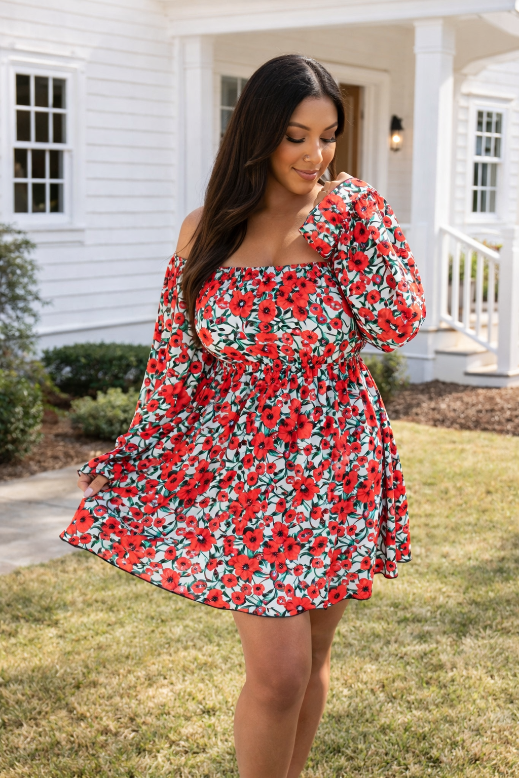 Sabrina Smocked Bell Sleeve Dress